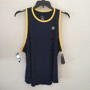Nike Womens Size XXL Dri Fit Michigan Wolverines Blue Yellow Tank Top NEW NWT